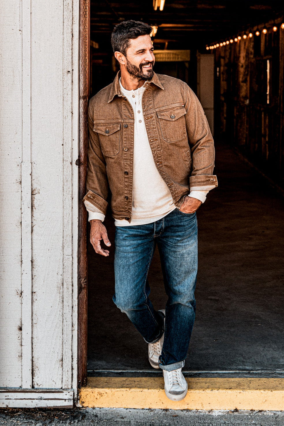 Men | Artcher Jacket | 14oz Broken Twill Denim - Wheat