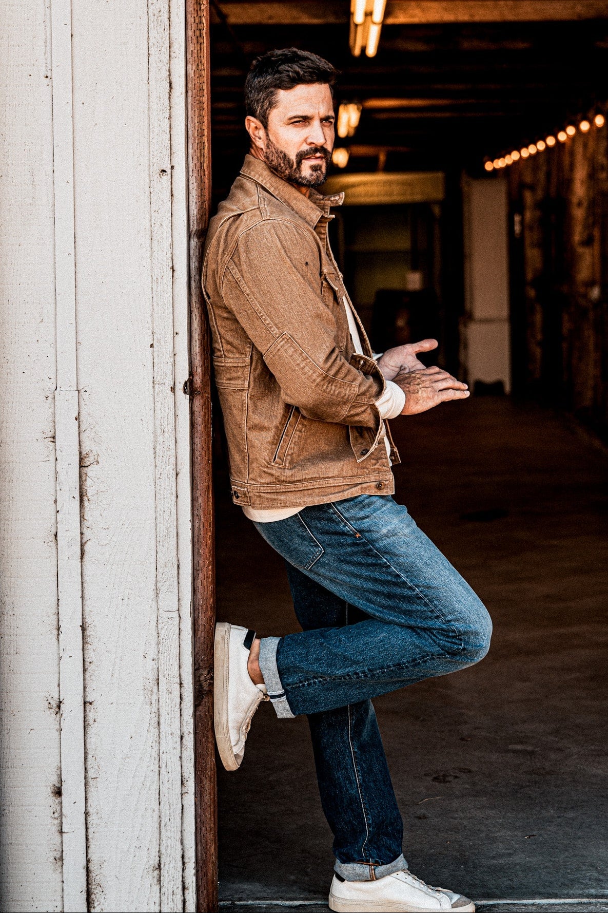 Men | Artcher Jacket | 14oz Broken Twill Denim - Wheat