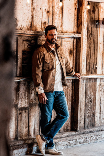 Men | Artcher Jacket | 14oz Broken Twill Denim - Wheat