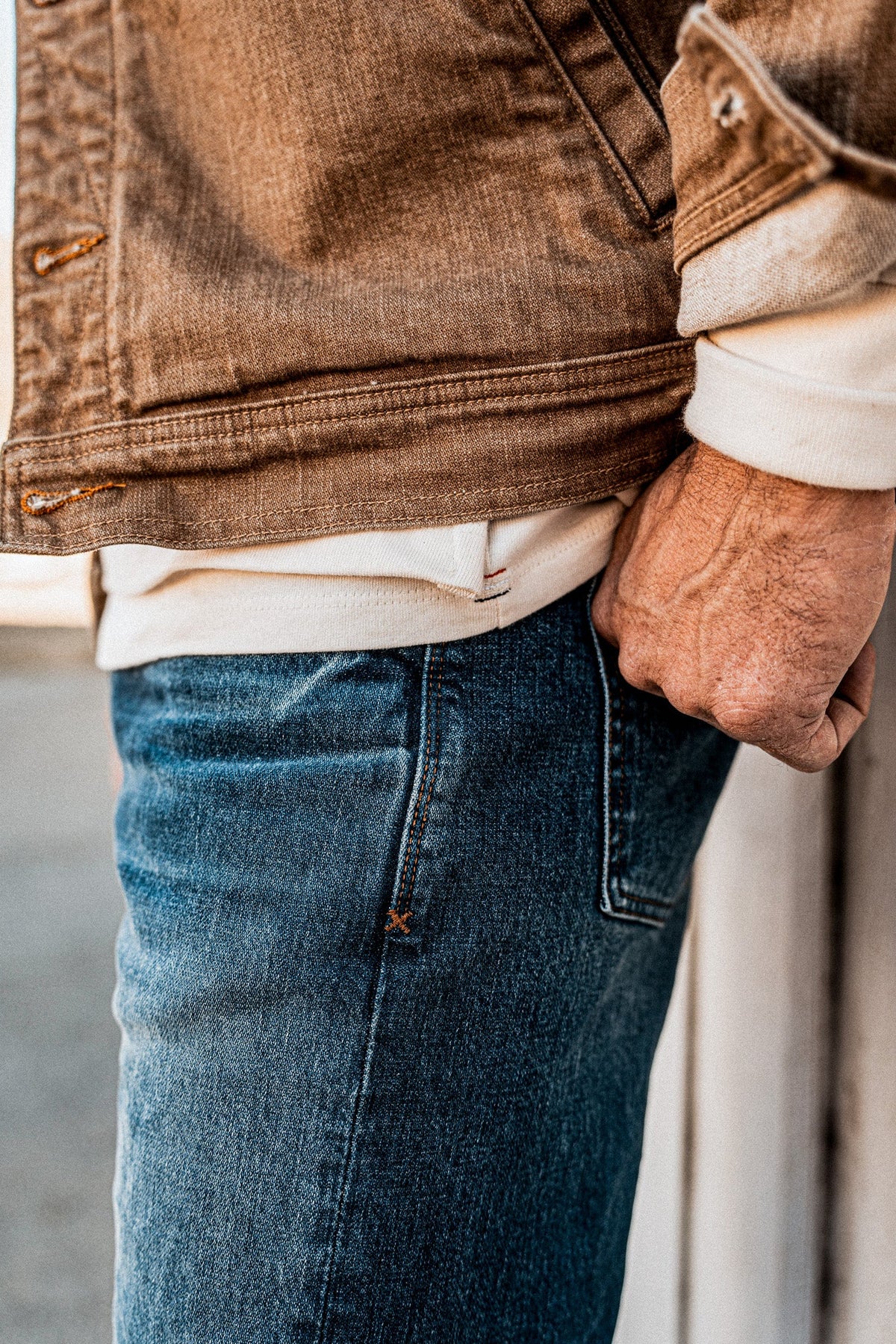 Men | Artcher Jacket | 14oz Broken Twill Denim - Wheat