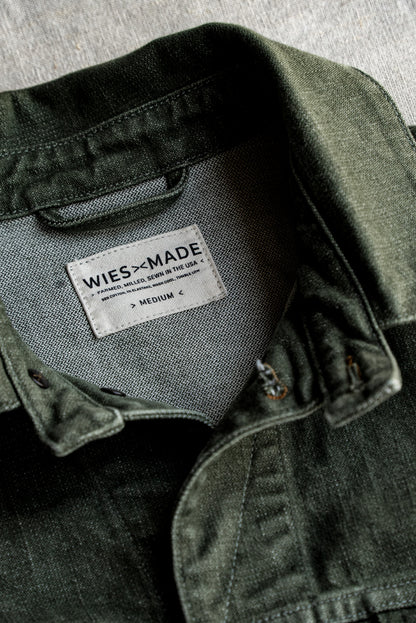 Men | Artcher Jacket | 14oz Broken Twill Denim - Olive