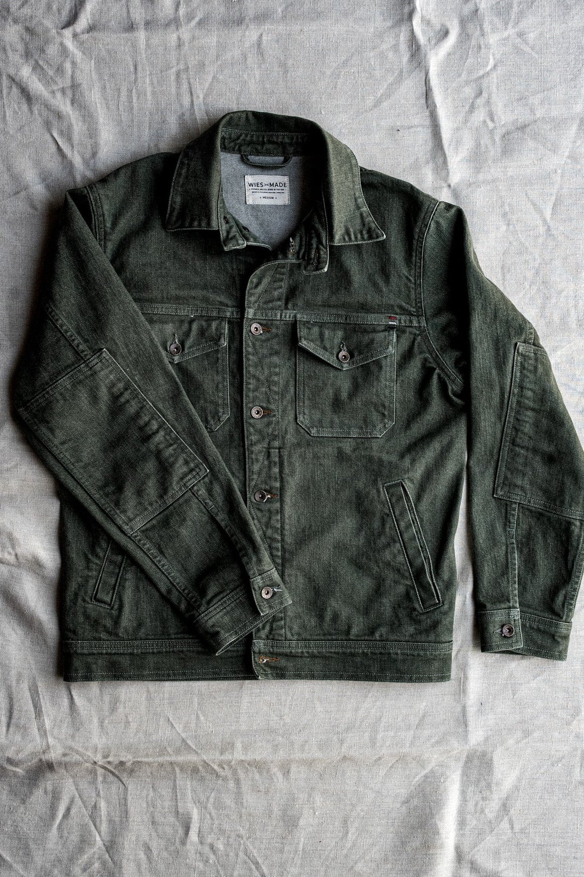Men | Artcher Jacket | 14oz Broken Twill Denim - Olive
