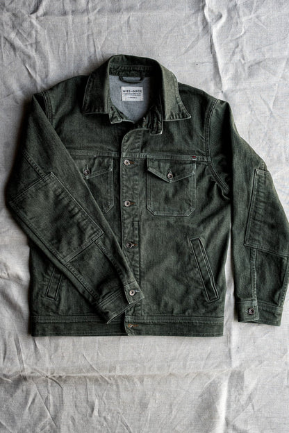 Men | Artcher Jacket | 14oz Broken Twill Denim - Olive