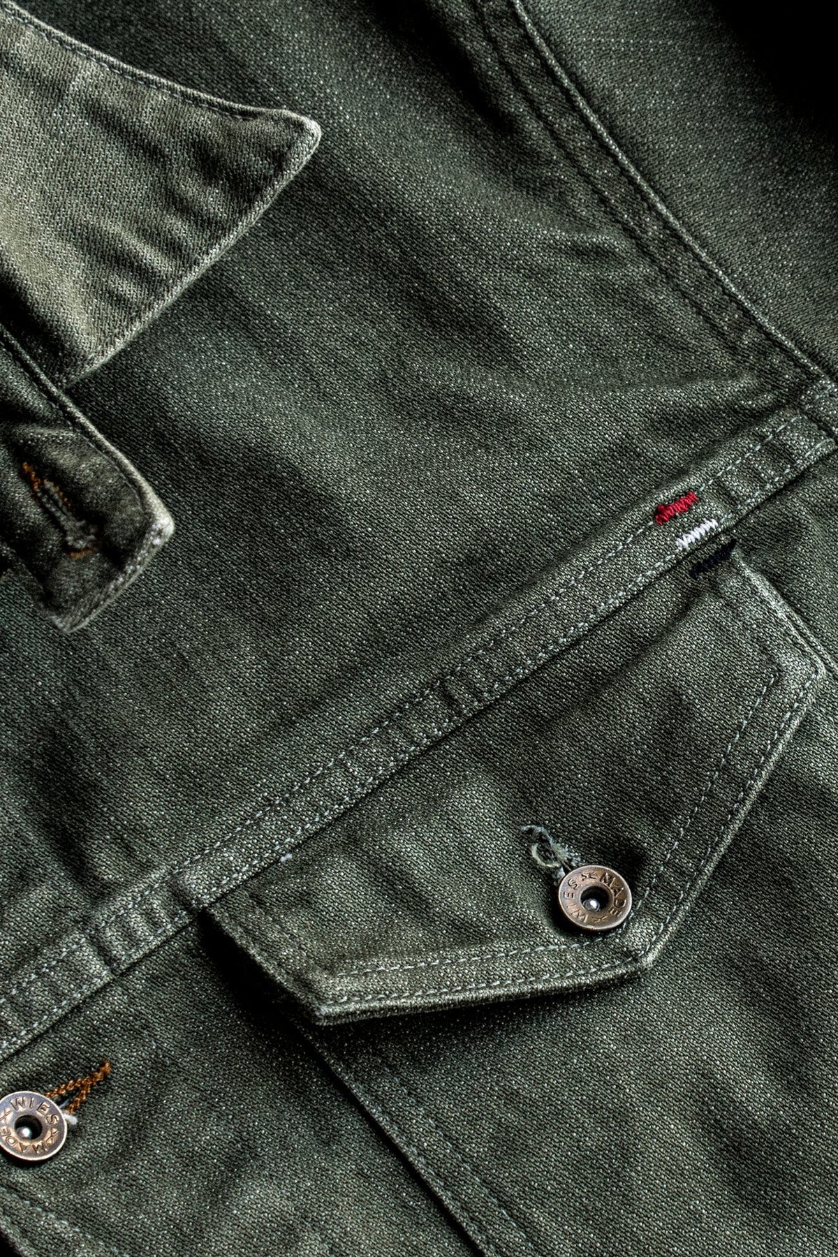 Men | Artcher Jacket | 14oz Broken Twill Denim - Olive