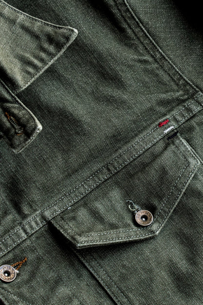Men | Artcher Jacket | 14oz Broken Twill Denim - Olive