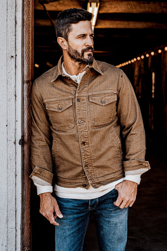 Men | Artcher Jacket | 14oz Broken Twill Denim - Wheat