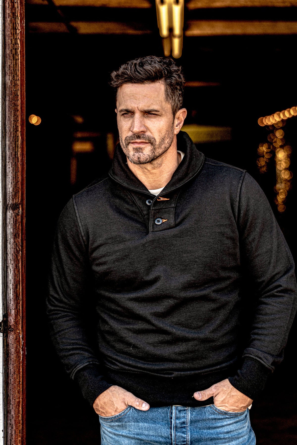 Men | Bodega Shawl Pullover | 14oz 100% Cotton French Terry - Basalt