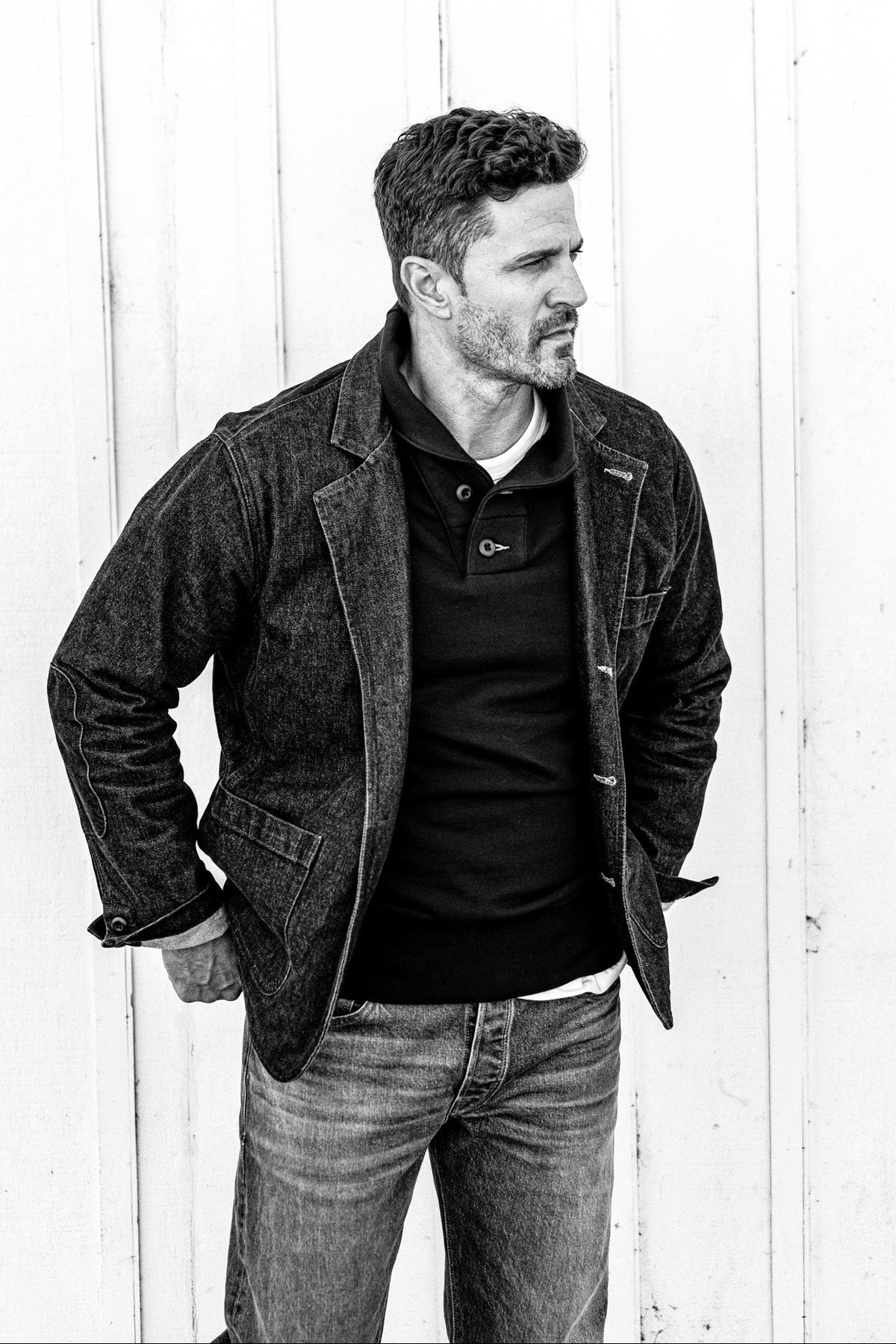 Men | Bodega Shawl Pullover | 14oz 100% Cotton French Terry - Basalt
