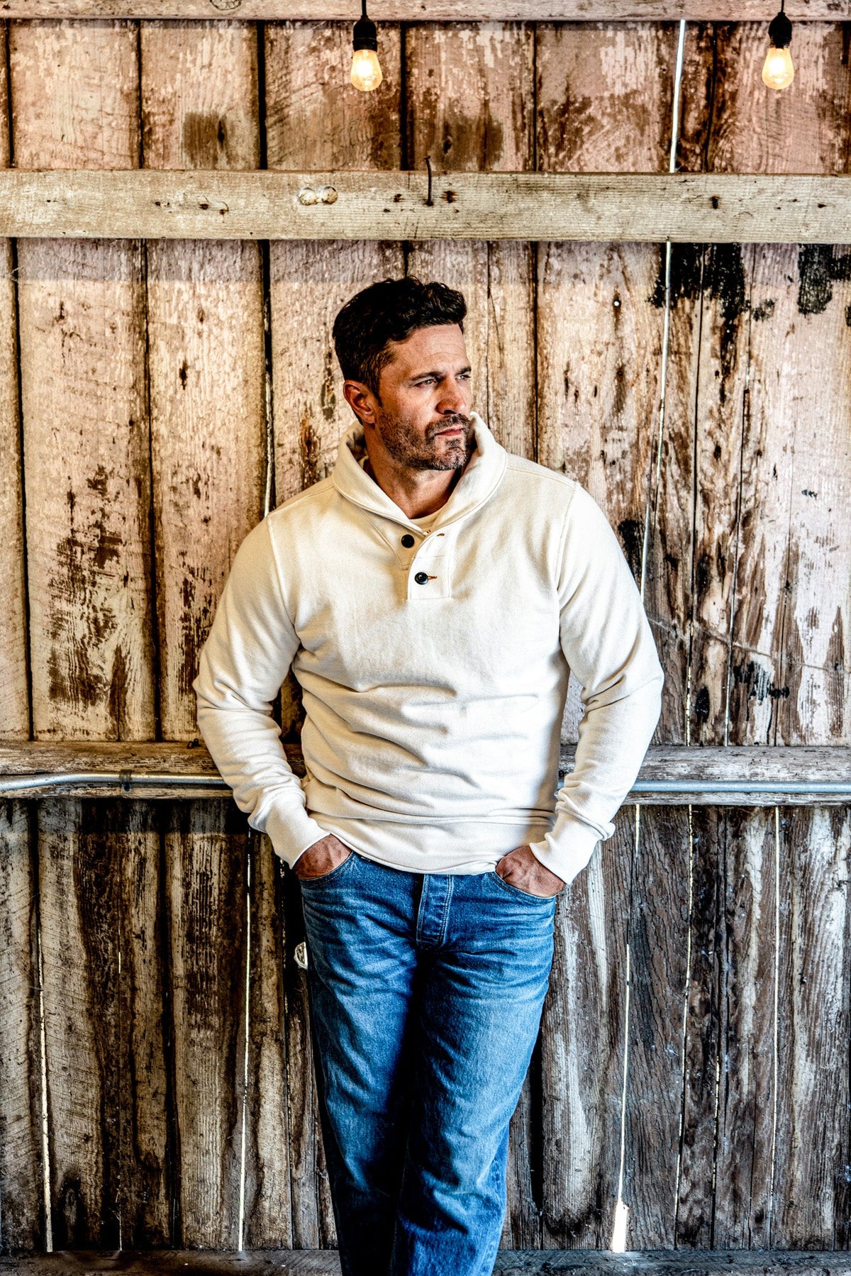 Men | Bodega Shawl Pullover | 14oz 100% Cotton French Terry - Natural