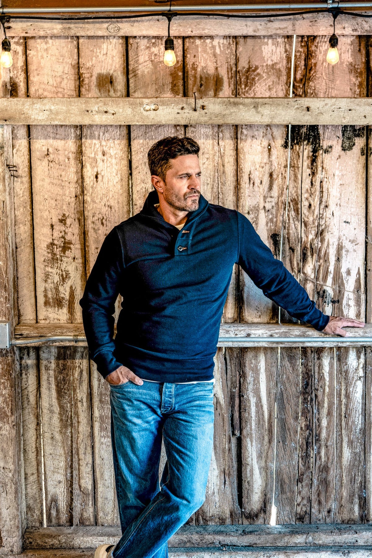 Men | Bodega Shawl Pullover | 14oz 100% Cotton French Terry - Navy