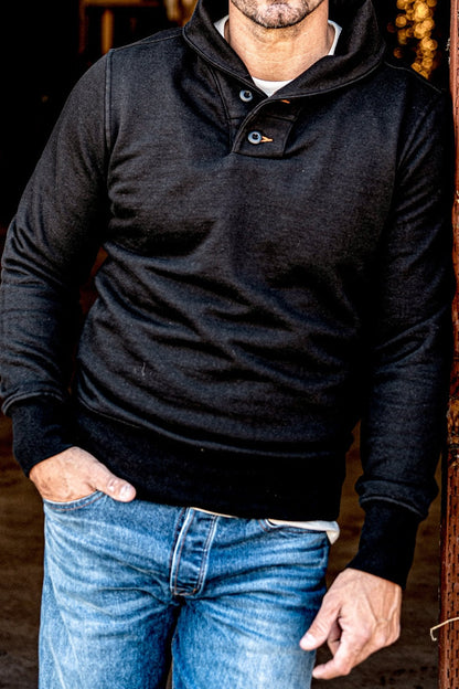 Men | Bodega Shawl Pullover | 14oz 100% Cotton French Terry - Basalt