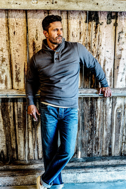 Men | Bodega Shawl Pullover | 14oz 100% Cotton French Terry - Pebble