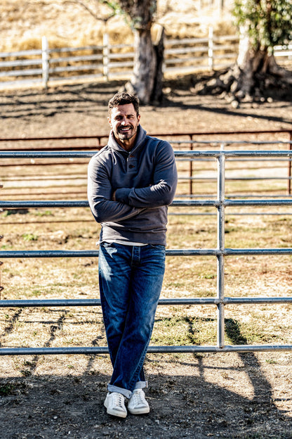 Men | Bodega Shawl Pullover | 14oz 100% Cotton French Terry - Pebble