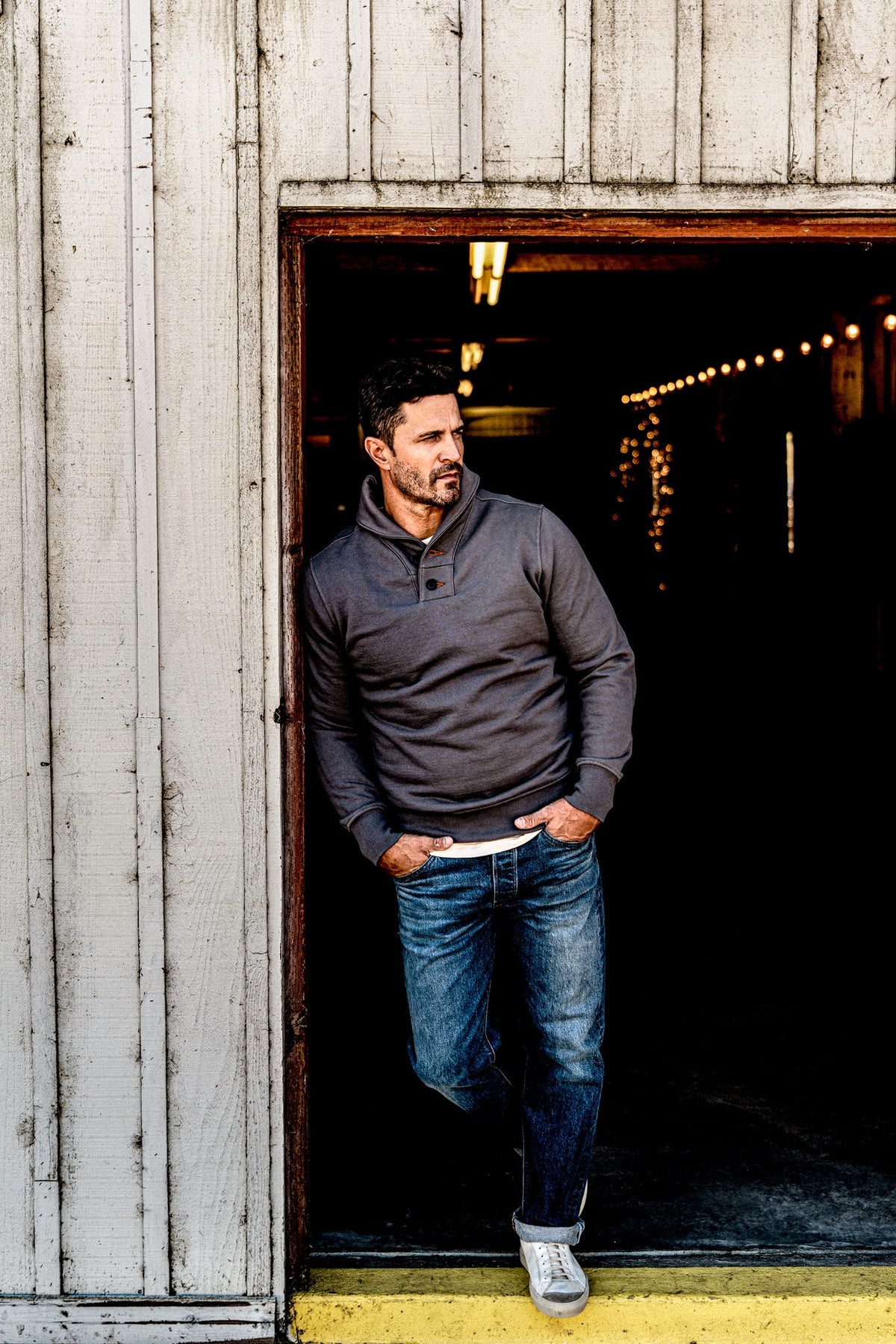 Men | Bodega Shawl Pullover | 14oz 100% Cotton French Terry - Pebble