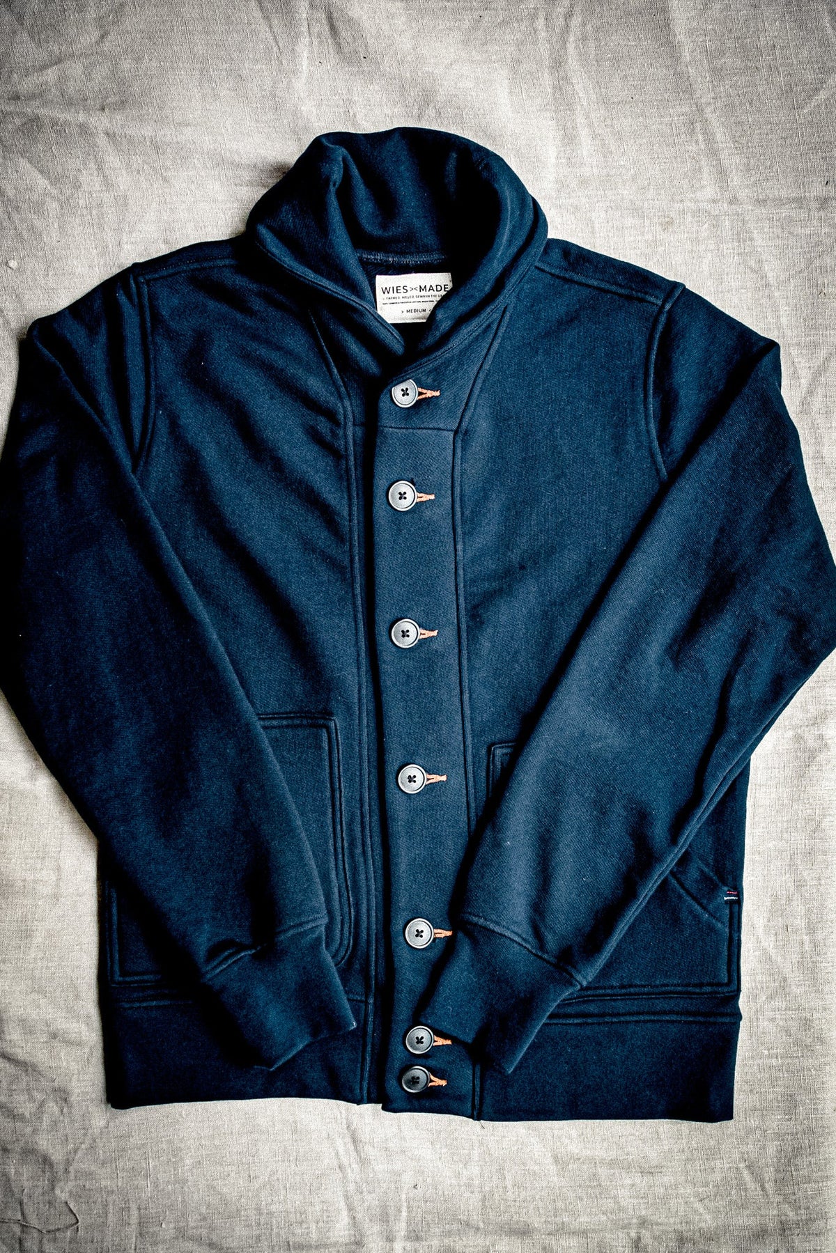 Men | Bodega Cardigan | 14oz 100% Cotton French Terry - Navy