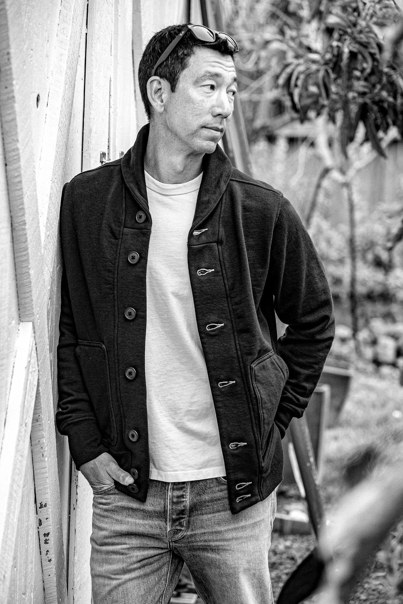 Men's Bodega Shawl Cardigan | 14oz 100% Cotton French Terry- Basalt