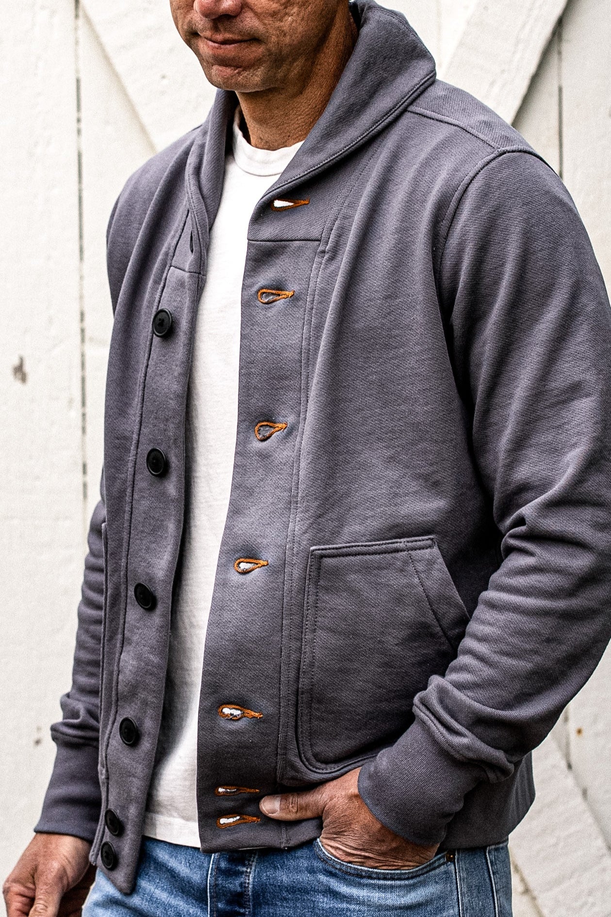 Bodega Cardigan French Terry Shawl Collar Cardigan
