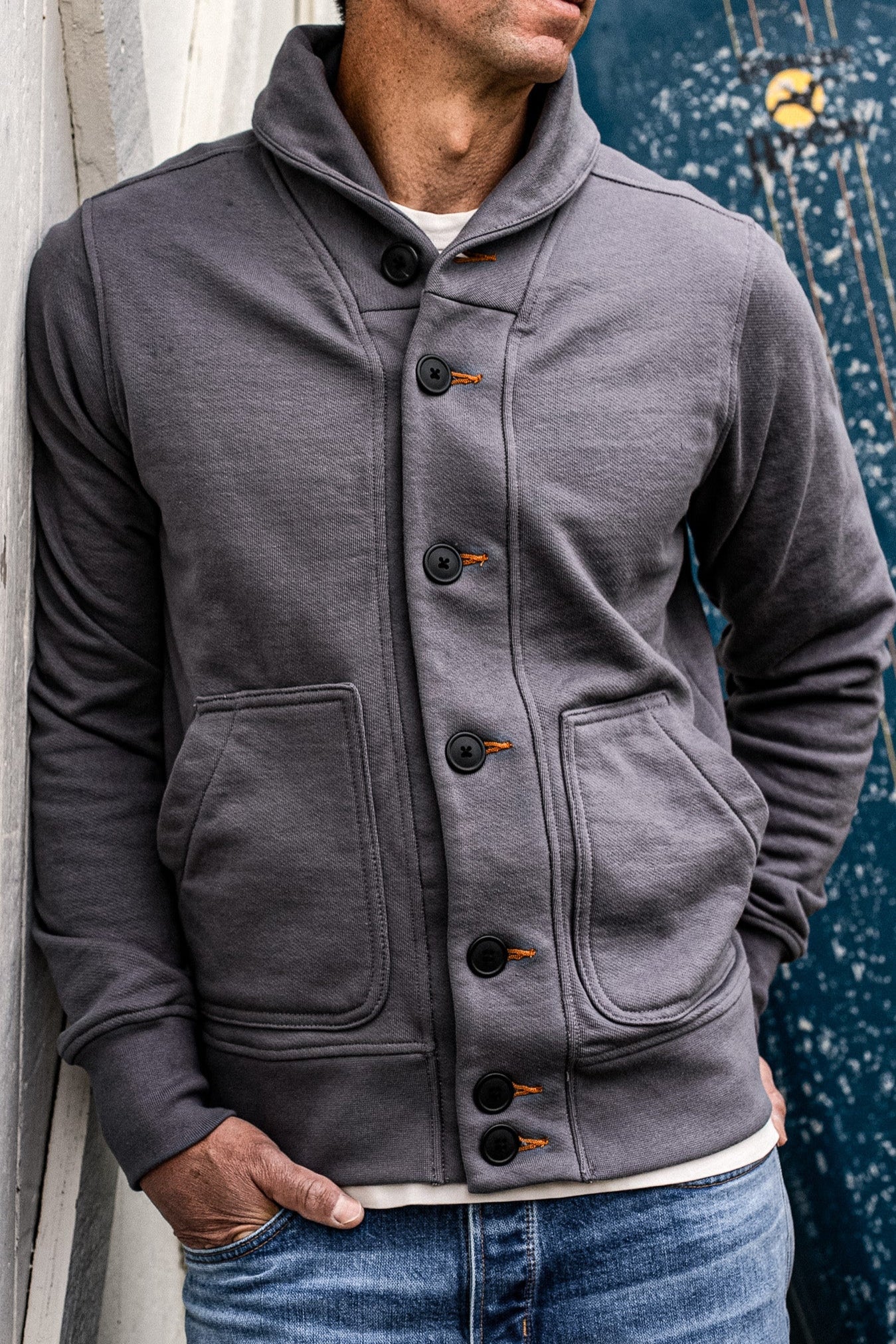 Bodega Cardigan French Terry Shawl Collar Cardigan