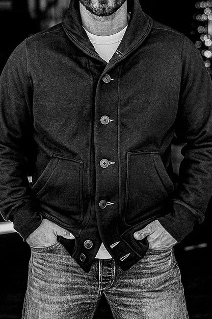 Men | Bodega Cardigan | 14oz 100% Cotton French Terry - Basalt