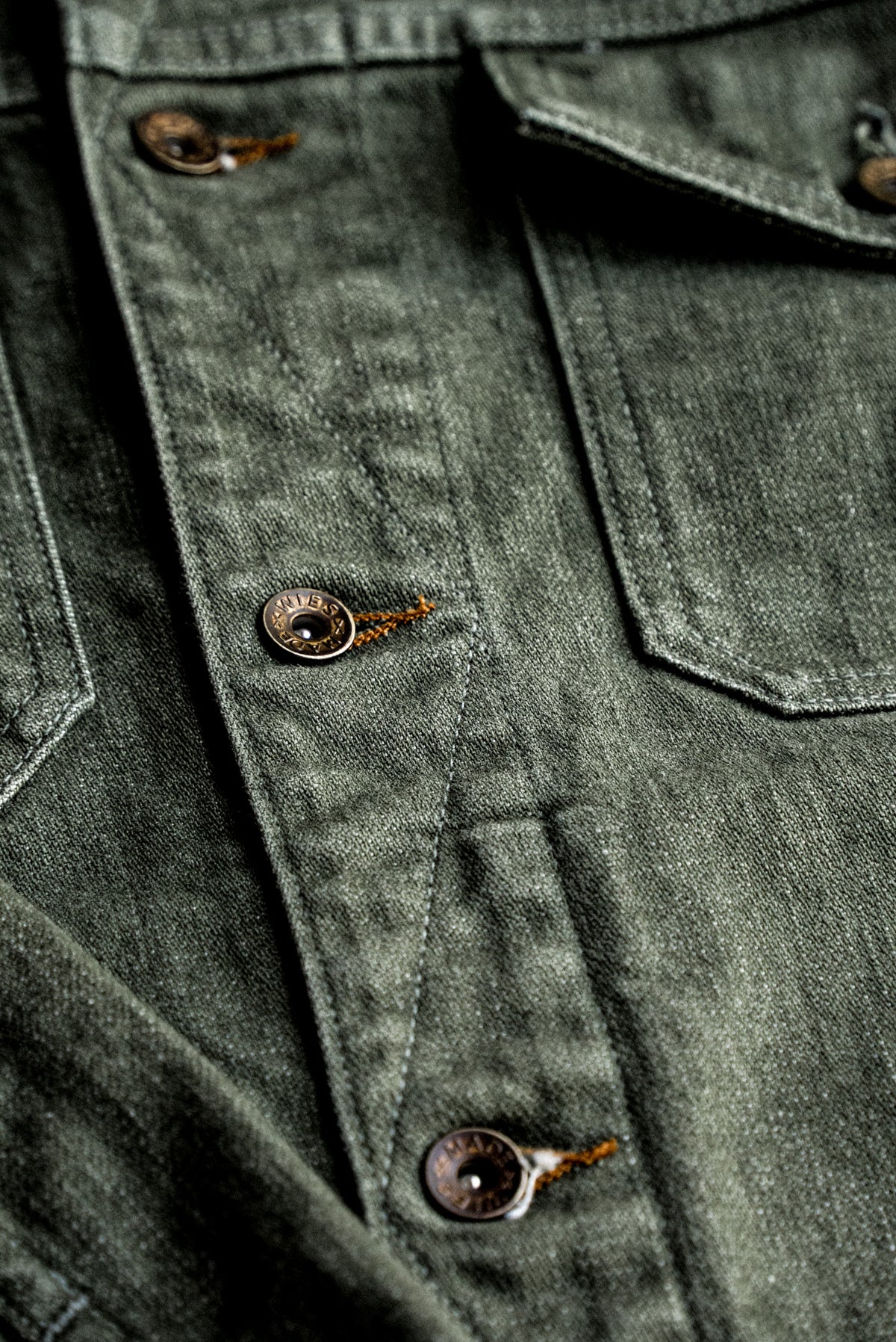 Men | Artcher Jacket | 14oz Broken Twill Denim - Olive