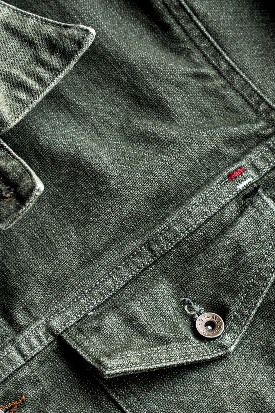 Men | Artcher Jacket | 14oz Broken Twill Denim - Olive