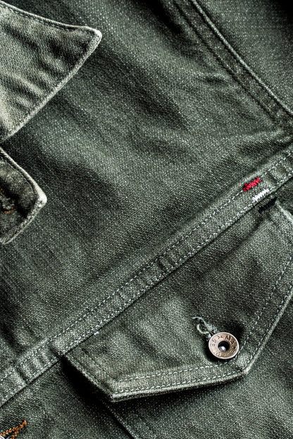 Men | Artcher Jacket | 14oz Broken Twill Denim - Olive