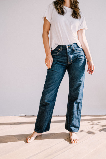 Jackie Fit Jean | Ocean Wash Mid Rise Wide Leg