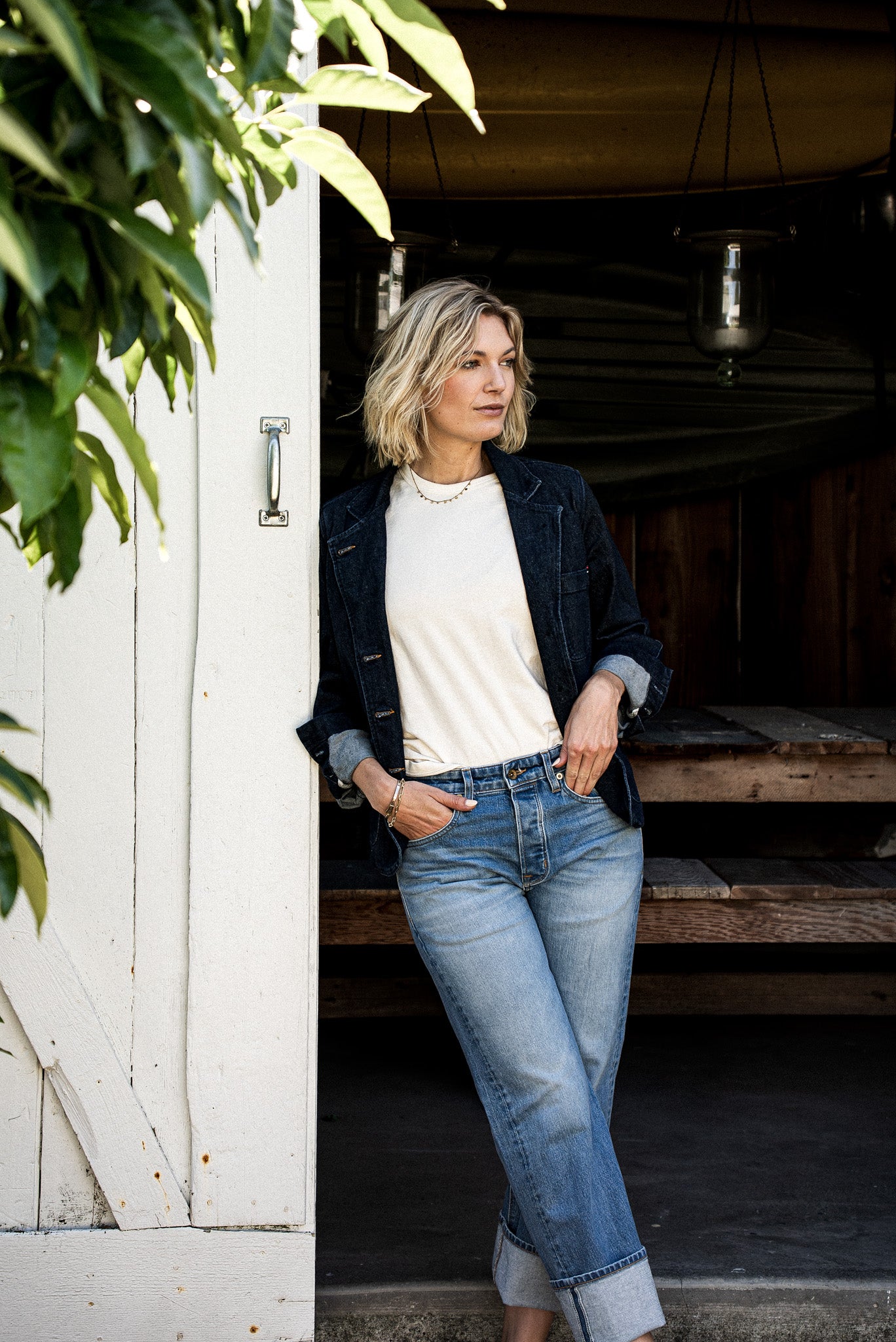 Jackie Fit Jean | Salt Wash Mid Rise Wide Leg