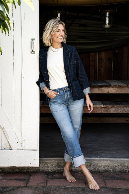 Jackie Fit Jean | Salt Wash Mid Rise Wide Leg