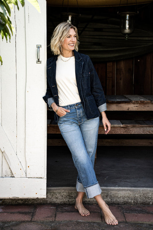Jackie Fit Jean | Salt Wash Mid Rise Wide Leg
