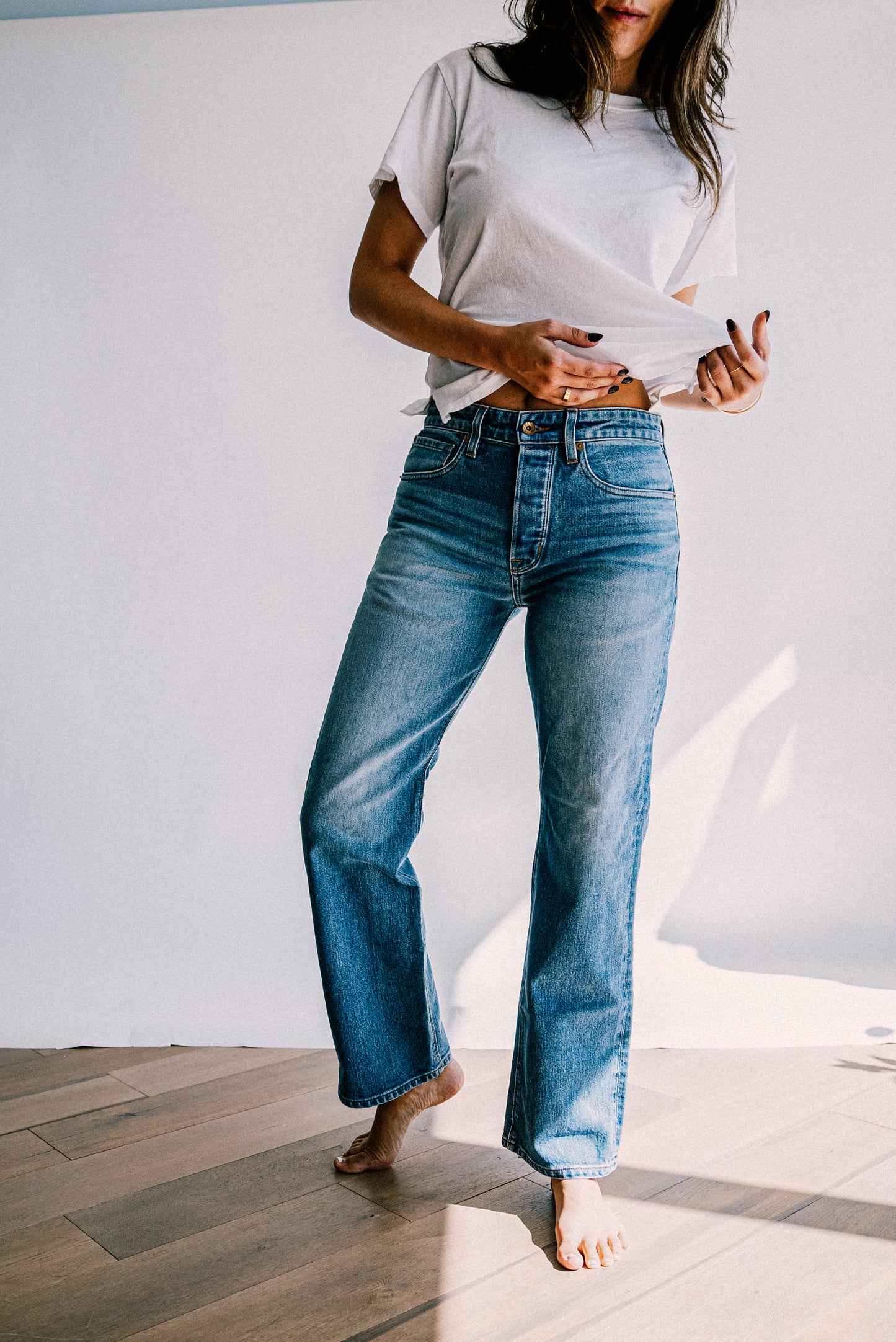 Jackie Fit Jean | Salt Wash Mid Rise Wide Leg