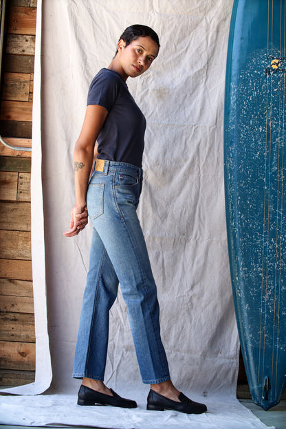 Jackie Fit Jean | Salt Wash Mid Rise Wide Leg