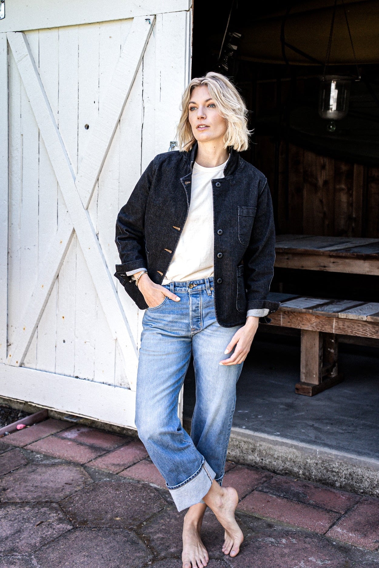 Jackie Fit Jean | Salt Wash Mid Rise Wide Leg