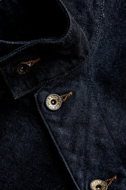 Jamie Vest | Black 14oz Broken Twill Denim