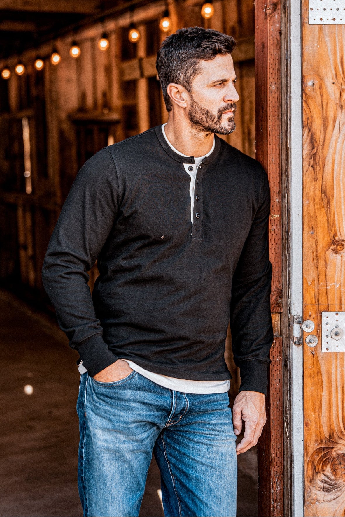 Men | Stinson Henley | 12oz 100% Cotton - Basalt