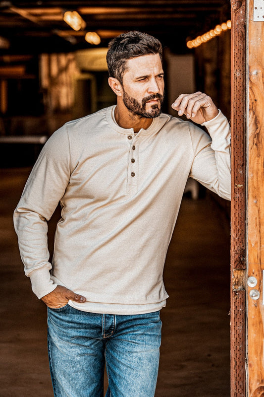 Men | Stinson Henley | 12oz 100% Cotton - Natural
