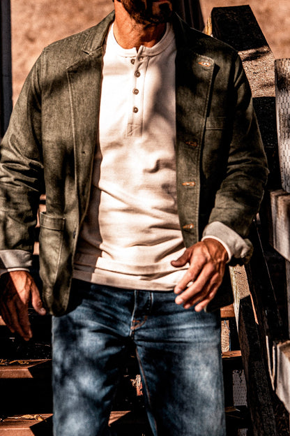 Men | Stinson Henley | 12oz 100% Cotton - Natural