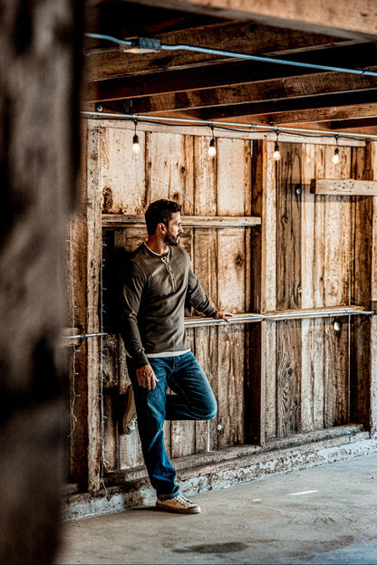 Men | Stinson Henley | 12oz 100% Cotton - Olive
