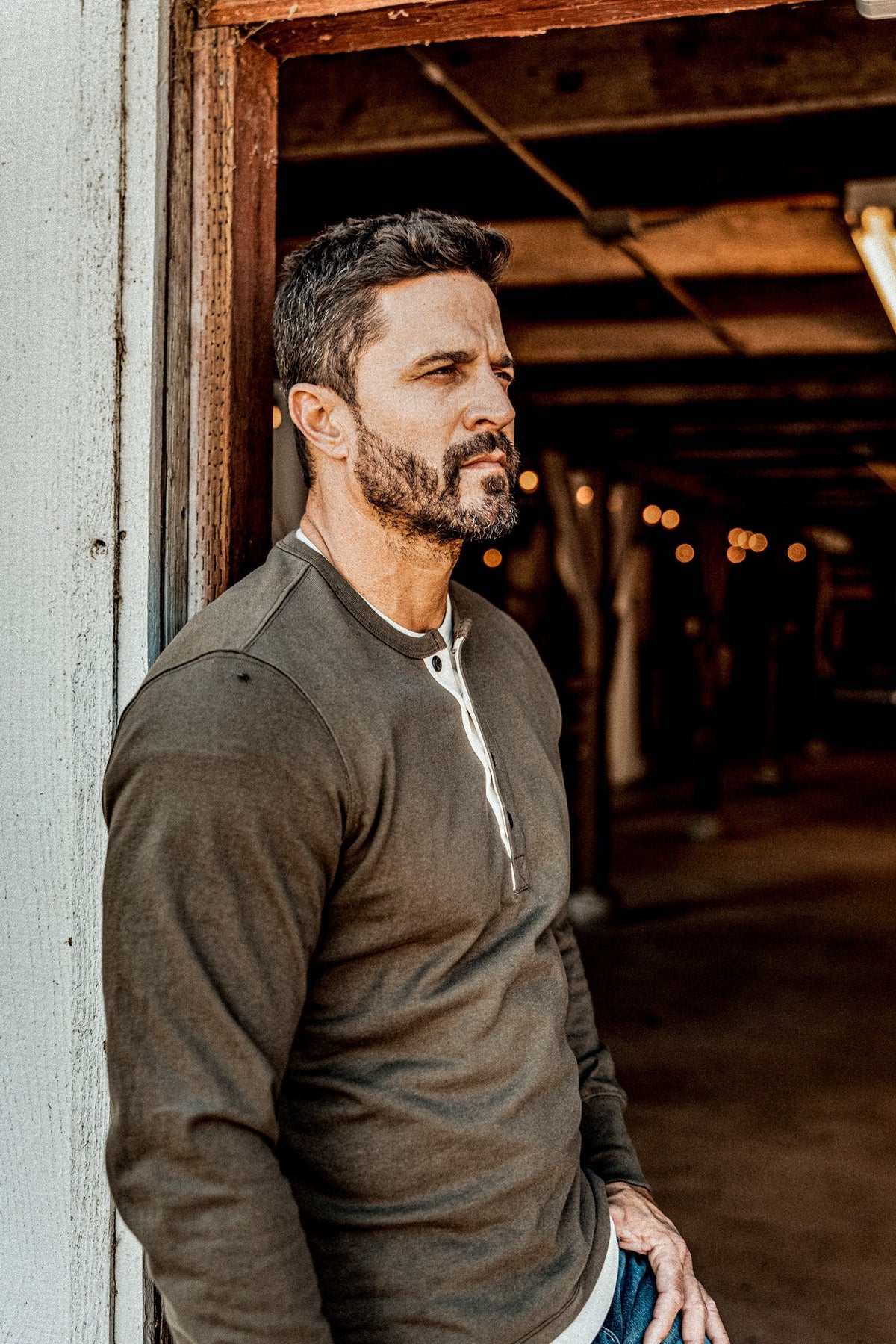 Men | Stinson Henley | 12oz 100% Cotton - Olive