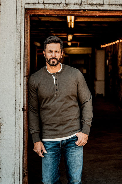 Men | Stinson Henley | 12oz 100% Cotton - Olive