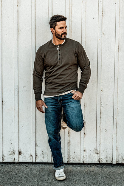 Men | Stinson Henley | 12oz 100% Cotton - Olive
