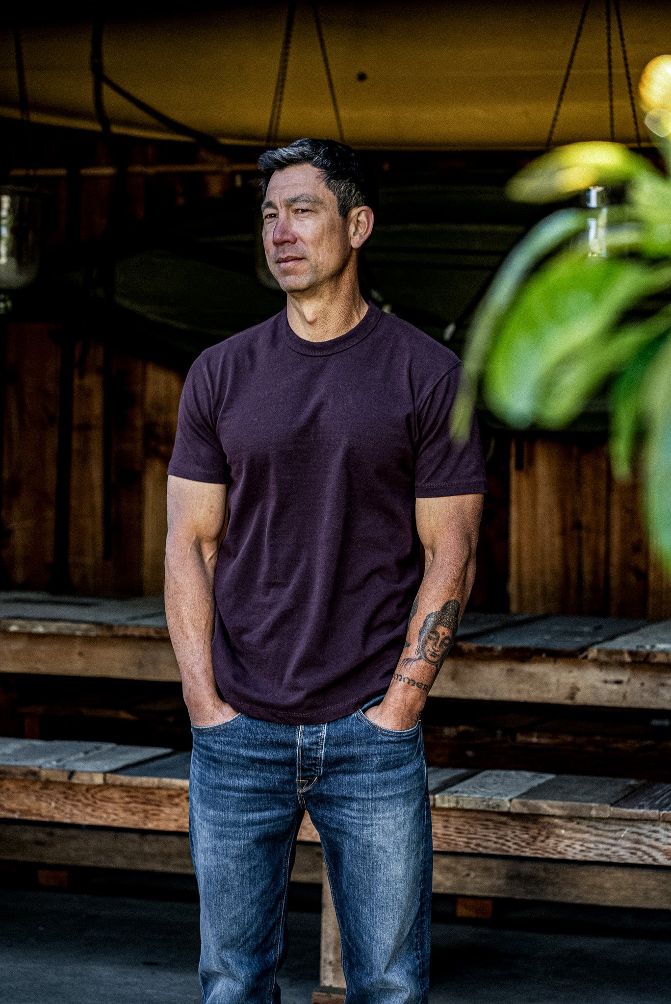 Men | Bolinas Tee Heavyweight | 8oz 100% Cotton - Oxblood