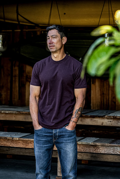 Men | Bolinas Tee Heavyweight | 8oz 100% Cotton - Oxblood