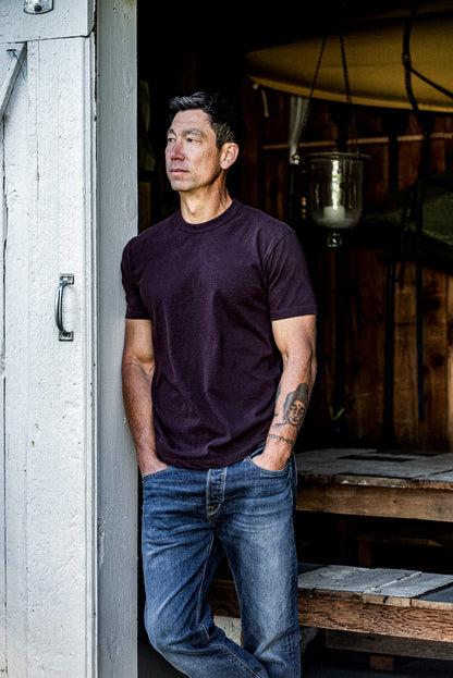 Men | Bolinas Tee Heavyweight | 8oz 100% Cotton - Oxblood