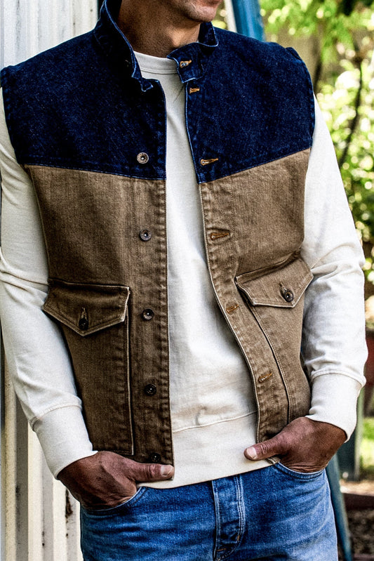 James Vest | Wheat 14oz Broken Twill Denim