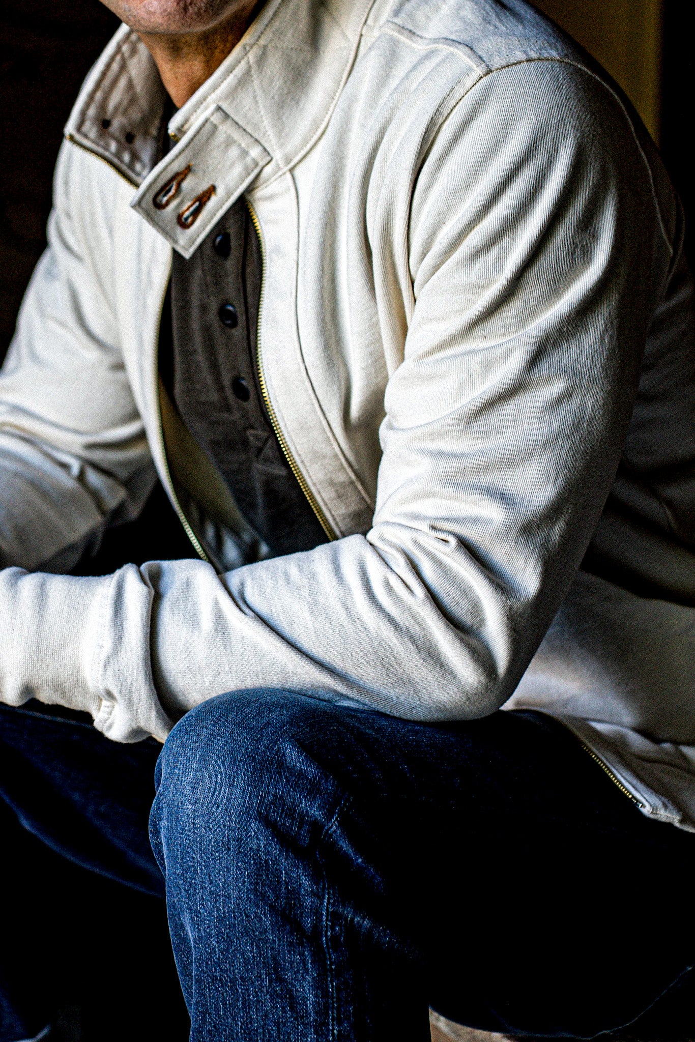 Men | Stinson Moto Zip | 12oz 100% Cotton - Natural