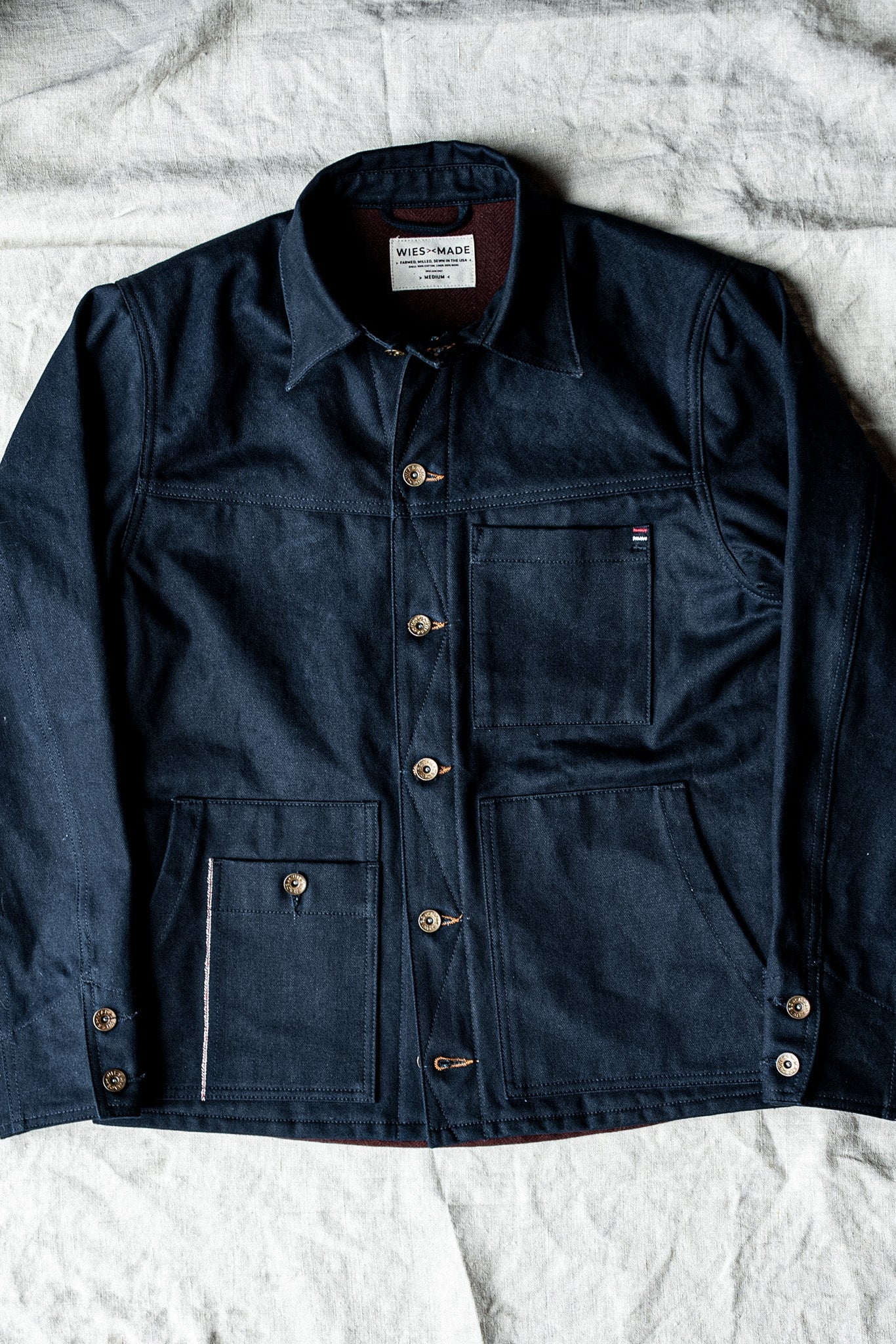 ジャケット・アウター archive coating denim jacket mode dark Barrington Embellished Denim Jacket in Dark Midnight Wash
