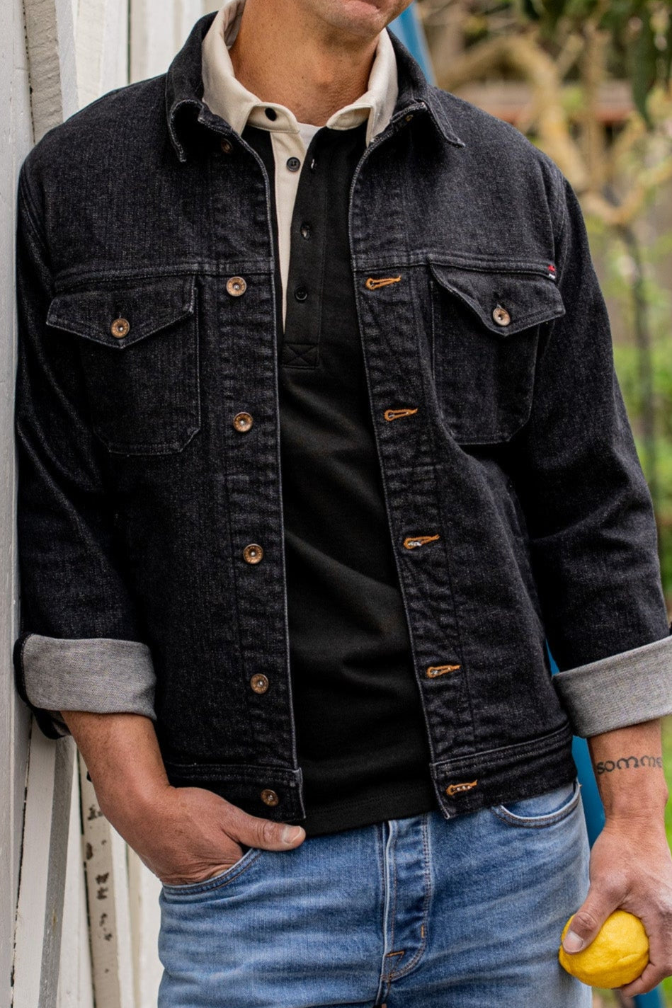 Artcher Jacket | 14oz Broken Twill Denim Black Stone