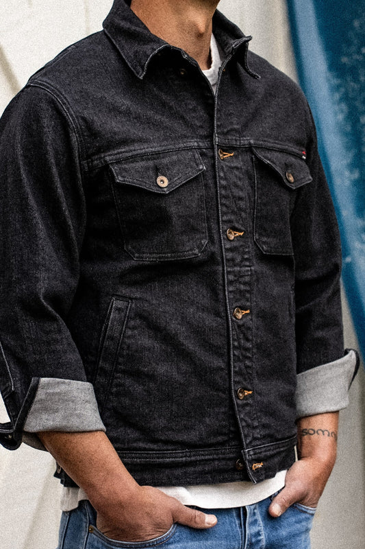 Artcher Jacket | 14oz Broken Twill Denim Black Stone