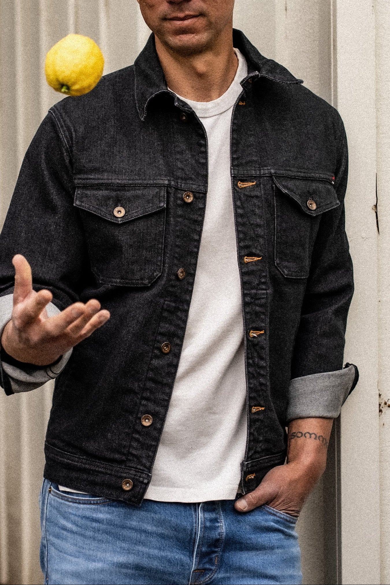 Artcher Jacket | 14oz Broken Twill Denim Black Stone